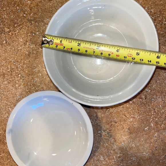 Japanese lidded Rice / Soup Bowl Set Striped Blue Brown - Picture 4 of 11